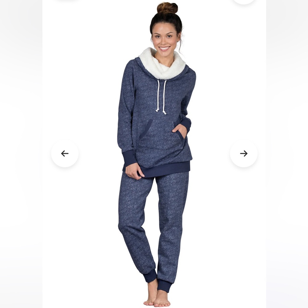Pajamagram Blue Shearling Rollneck pajama set